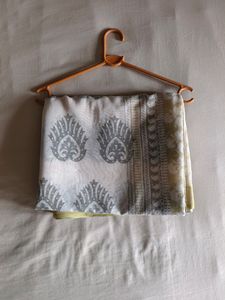Off White Cotton Silk Sarees New