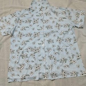 Blue Floral Print Kurta