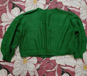 Emerald Green Cable Knit Sweater