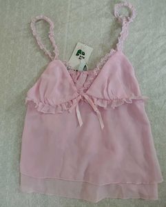 Pink Ruffled Camisole Top