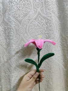 Pipe cleaner Pink Flower Lily bouquet