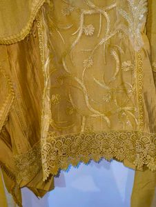 mustard yellow dress material