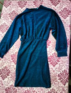 Navy Blue Sequin Bodycon Dress