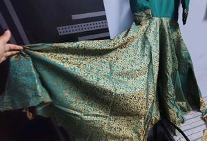 Green Lehenga Choli heavy  Golden Embroidery