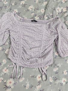 Chic Lavender Polka Dot Top