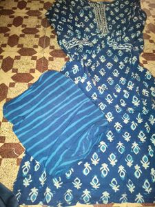 Indigo Block Print Kurta Set