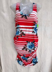2929. Red & White Striped Floral Dress