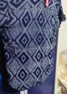 Blue & White Printed Kurta