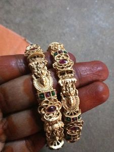 Exquisite Gold Bangles with Gemstones
