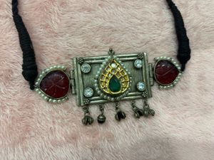 Elegant Oxidised Choker Necklace