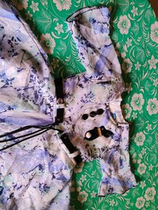 Abstract Print Button-Up Blouse