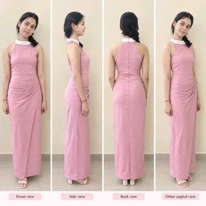 Pink Halter Neck party wear Dress