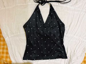 Chic Polka Dot Halter Top