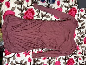 Dusty Rose Ruched Long Sleeve Dress