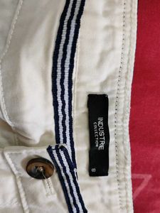 Cream Shorts with Striped Detail
