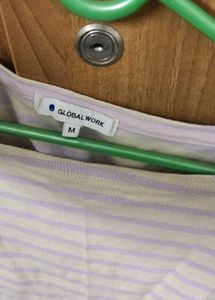 Lavender Striped Casual Top
