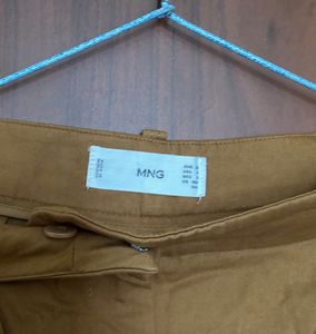 MANGO Brown Wide Leg Trousers
