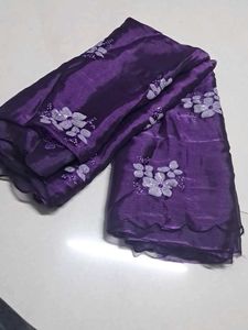 Elegant Purple Floral Saree