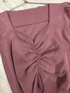 Stylish Ruched Puff Sleeve Top