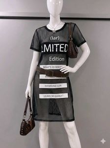Sheer Mesh T-Shirt Dress