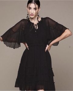 Label Ritu Kumar Black Tie-UpShort Dress