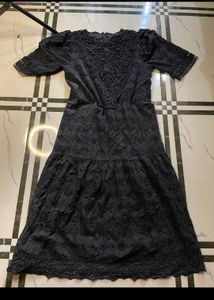 Elegant Black Embroidered Dress
