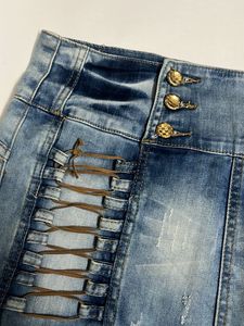 Y2k Distressed Denim Micro Mini Skirt