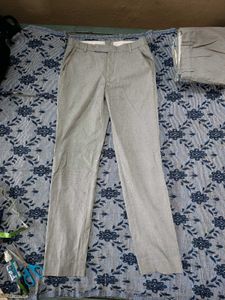 men silver formal pant