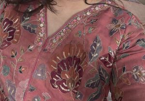 Embroidered Pink Kurta Set with Palazzo