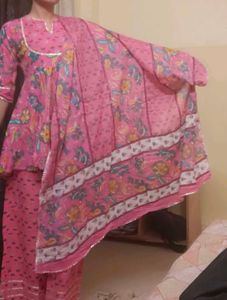 Pink Floral Print Kurta