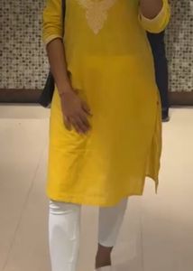 Embroidered Yellow Kurta