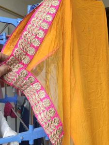Embroidered chiffon dupatta
