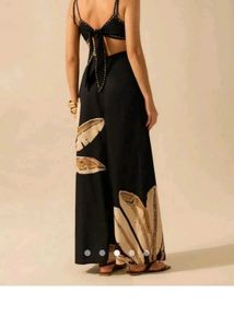 Elegant Tropical Print Maxi Dress
