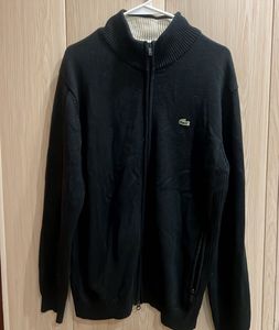 Lacoste Black Zip-Up Cardigan
