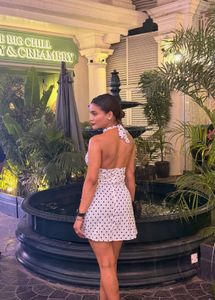 Chic Polka Dot Halter Dress