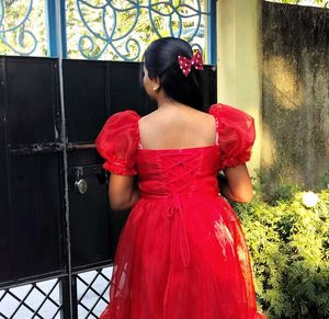 Customized Red Organza Princess Dress