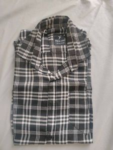 Stylish Plaid Shirt Duo: Blue Short Sleeve &amp; Black