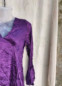 Vibrant Purple Crinkle Kurta