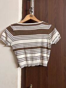 Striped Crop Top 🤎