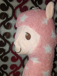 Cute Pink Star Alpaca Plush Toy