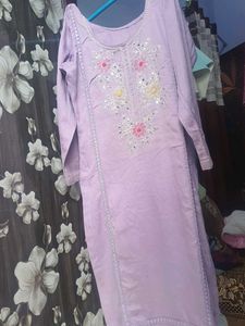 “Cotton Stitched Suit with Silk Dupatta | Used | G