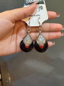 Boho Black Stone Earrings