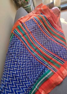 Vibrant Geometric Print Saree