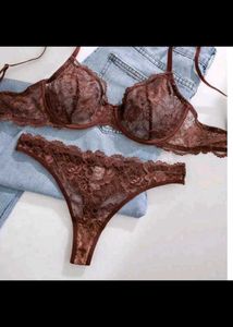 Lace Bra and Thong Set
