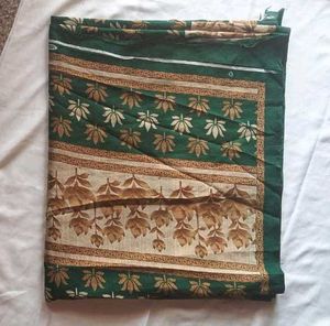 Green Lotus Print Saree Women’s Floral Prin