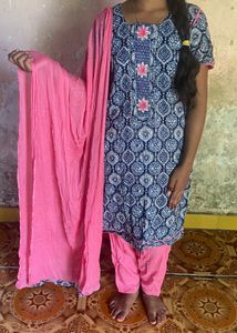 Elegant Printed Kurta Set with Dupatta
