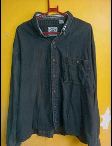 cropped boxy-fit denim shirt