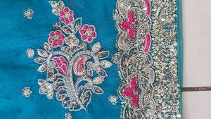 Blue Net Saree