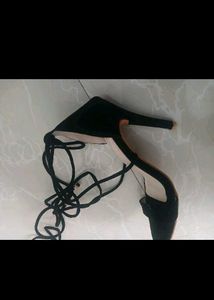Black Lace-Up Heels