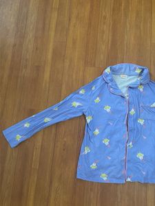Cute Blue Ice Cream Print Pajama Top